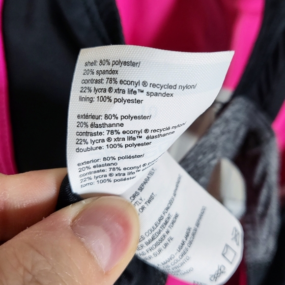 Speedo Quantum Splice One Piece Swimsuit Open Back Sporty Grey and Pink Size 10 - Picture 13 of 13